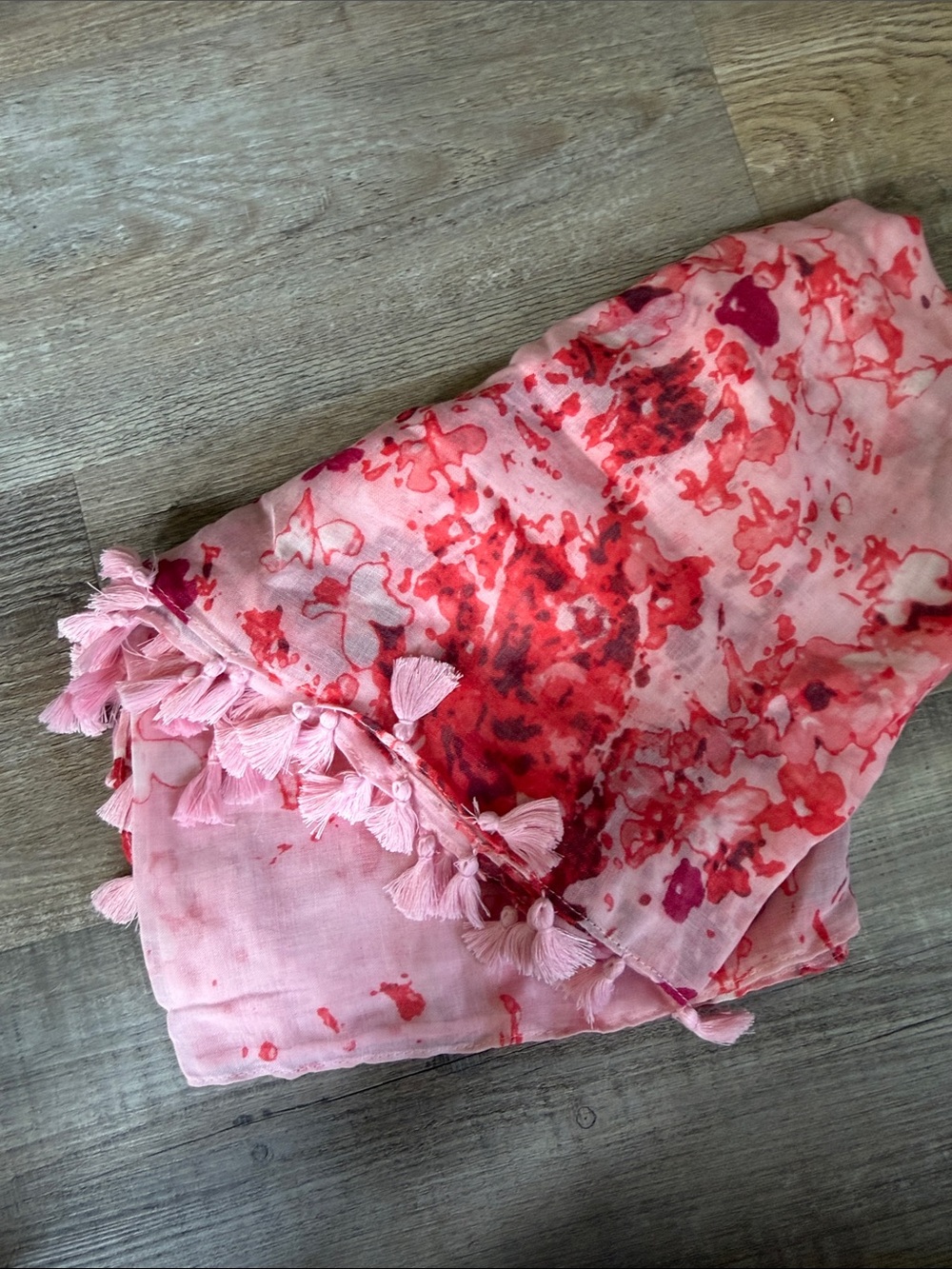 Peter Som | Pink Floral Tassel Scarf
